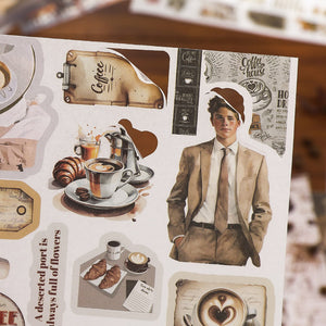 Retro Sticker Book 50 Sheets journal sticker scrapbook creative journal junk journal bullet journal planner vintage coffee themes