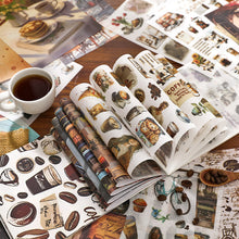 Load image into Gallery viewer, Retro Sticker Book 50 Sheets journal sticker scrapbook creative journal junk journal bullet journal planner vintage coffee themes