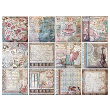 Load image into Gallery viewer, vintage scrapbooking paper ballet dance Self Adhesive junk journal travellers notebook stickers