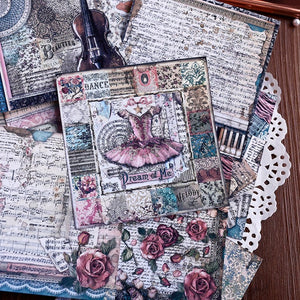 vintage scrapbooking paper ballet dance Self Adhesive junk journal travellers notebook stickers