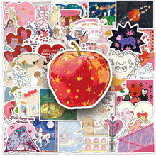 Load image into Gallery viewer, Sweetheart Sketches Sticker Pack 50Pcs bullet journal sticker junk journal scrapbook planner, suitcase sticker laptop sticker