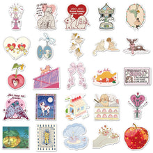 Load image into Gallery viewer, Sweetheart Sketches Sticker Pack 50Pcs bullet journal sticker junk journal scrapbook planner, suitcase sticker laptop sticker