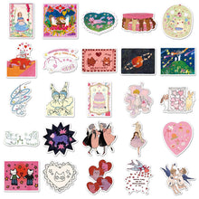 Load image into Gallery viewer, Sweetheart Sketches Sticker Pack 50Pcs bullet journal sticker junk journal scrapbook planner, suitcase sticker laptop sticker