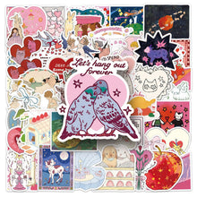 Load image into Gallery viewer, Sweetheart Sketches Sticker Pack 50Pcs bullet journal sticker junk journal scrapbook planner, suitcase sticker laptop sticker
