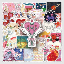 Load image into Gallery viewer, Sweetheart Sketches Sticker Pack 50Pcs bullet journal sticker junk journal scrapbook planner, suitcase sticker laptop sticker