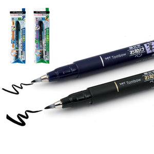 Tombow Fudenosuke Brush Pen hard soft tip calligraphy bullet journal writing pen black ink
