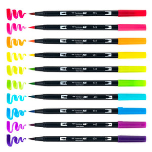 Tombow ABT Dual Brush 10 Colour Set Bright bullet journal highlighter