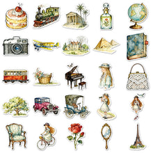 Load image into Gallery viewer, Vintage Voyage Sticker Pack 50 Pcs bullet journal scrapbook juck journal