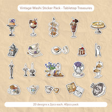 Load image into Gallery viewer, Vintage Washi Sticker Pack 40pcs scrapbooking creative journaling junk journal bullet journal planner sticker pack