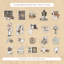 Load image into Gallery viewer, Vintage Washi Sticker Pack 40pcs scrapbooking creative journaling junk journal bullet journal planner sticker pack retro furniture