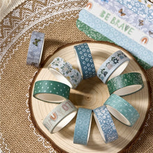 Load image into Gallery viewer, Washi Tape Bohemian Style 20 Pack bullet journal planner decoration bujo stickers scrapbook junk journal stationery blue and green