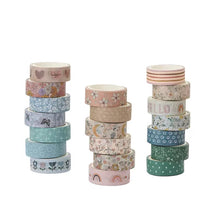 Load image into Gallery viewer, Washi Tape Bohemian Style 20 Pack bullet journal planner decoration bujo stickers scrapbook junk journal stationery pink beige brown flowers flroal tape
