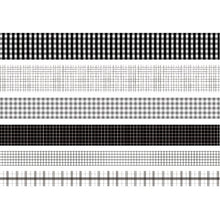 Load image into Gallery viewer, Washi_tape_black_plaid_6_pack bullet journal scrapbook planner washi tape sticker grid black and white