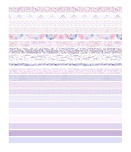 Load image into Gallery viewer, Washi Tape Thin rolls 20 pack purple journaling materials scrapbook stickers
