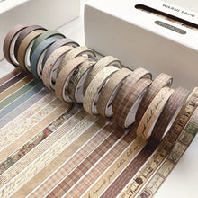 Load image into Gallery viewer, Washi Tape Thin rolls 20 pack vintage brown journaling materials scrapbook stickers