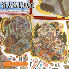 Load image into Gallery viewer, Whimsical Tiny World | DIY 3D Miniature Scene Sticker Set Large 4 Pack