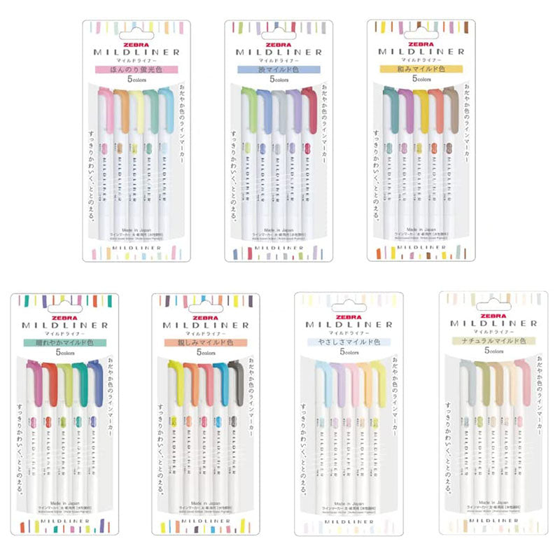 Zebra Mildliner Highlighter 35 Colour Full Set Hedgehog Journals