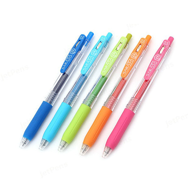 Zebra Sarasa Push Clip Gel Pen | 5 Colour Set 0.5mm - Hedgehog Journals