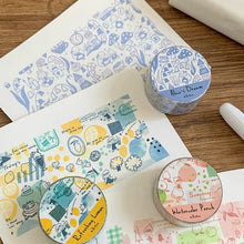 Load image into Gallery viewer, Zzoton Washi Tape pink blue yellow bullet journal planner decoration