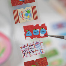 Load image into Gallery viewer, Apple Wonderland Sticker Roll planner sticker bullet journal stickers junk journal scrapbook kiss cut sticker washi tape