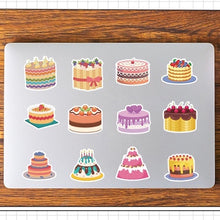 Load image into Gallery viewer, birthday cake stickers 50pcs bullet journal scrapbook stickers laptop luggage guitar water bottle sticker set