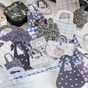 Carry Me Stickers | 20pcs Washi & Paper Combo Set handbag tote bag stickers scrapbook junk journal planner bullet journal planner stickers