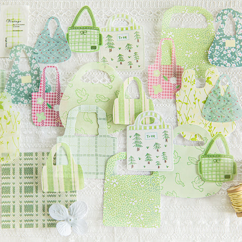 Carry Me Stickers | 20pcs Washi & Paper Combo Set handbag tote bag stickers scrapbook junk journal planner bullet journal planner stickers