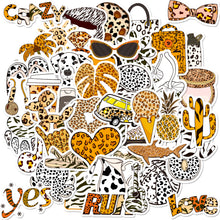 Load image into Gallery viewer, Cheetah Pattern Sticker Pack 50 Pcs Die Cut Animal Stickers bullet journal scrapbook art journaling