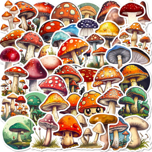 Mushroom Sticker Pack 50 Pcs Die Cut Animal Stickers bullet journal scrapbook art journaling