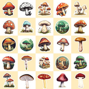 Mushroom Sticker Pack 50 Pcs Die Cut Animal Stickers bullet journal scrapbook art journaling