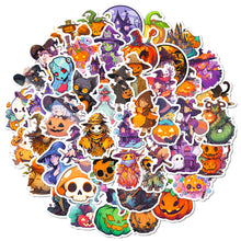 Load image into Gallery viewer, Halloween Sticker Pack 50 Pcs Spooky Pumpkin die cut Stickers vinyl stickers bullet journal scrapbook junk journal funky stickers