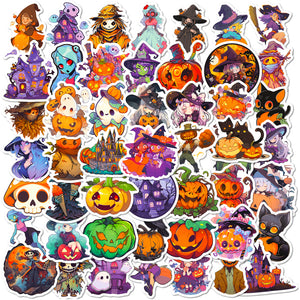 Halloween Sticker Pack 50 Pcs Spooky Pumpkin die cut Stickers vinyl stickers bullet journal scrapbook junk journal funky stickers