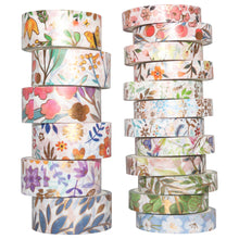 Load image into Gallery viewer, Washi Tape flowers 18 pack Bullet Journal Decoration Scrapbooking creative journaling