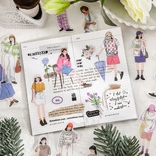 Load image into Gallery viewer, Girl Stickers 40 Pcs Bullet Journal scrapbook planner sticker hobonichi bujo sticker creative journals craft