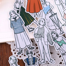 Load image into Gallery viewer, Girl Stickers sketch girls 20Pcs Hedgehog Journals bullet journal scrapbooking creative journaling