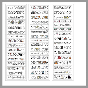 Mood Emoji PET Sticker 12 Sheets | Sparkle Finish planner sticker hobonichi style mini stickers bullet journal scrapbook