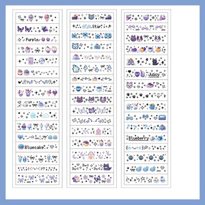 Mood Emoji PET Sticker 12 Sheets | Sparkle Finish planner sticker hobonichi style mini stickers bullet journal scrapbook