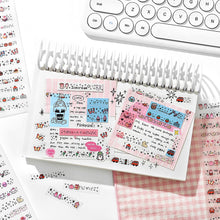 Load image into Gallery viewer, Mood Emoji PET Sticker 12 Sheets | Sparkle Finish planner sticker hobonichi style mini stickers bullet journal scrapbook