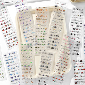 Mood Emoji PET Sticker 12 Sheets | Sparkle Finish planner sticker hobonichi style mini stickers bullet journal scrapbook