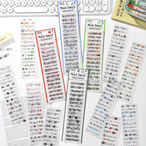 Mood Emoji PET Sticker 12 Sheets | Sparkle Finish