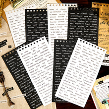 Load image into Gallery viewer, Journal Words Sticker Book Black n White English phrases creative journal planner bullet journal hobonichi happy planner sticker