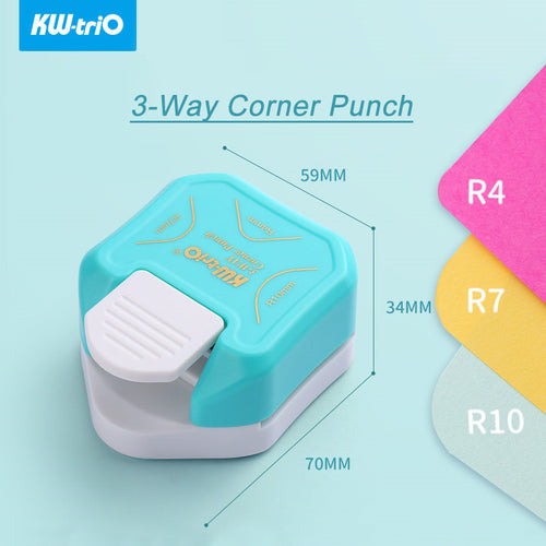 KW-trio 3-Way Corner Punch | R4/R7/R10 3-in-1 Corner Rounder scrapbook tool paper cutter