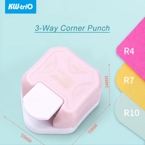 KW-trio 3-Way Corner Punch | R4/R7/R10 3-in-1 Corner Rounder scrapbook tool pink