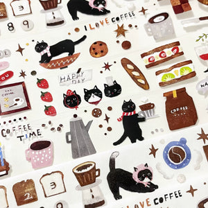 Cat washi tape Lacreme washi tapes black cat and coffee bullet journal scrapbook planner sticker