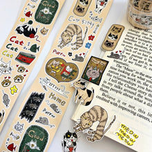 Load image into Gallery viewer, La Creme Washi Tape | Purrfect Day Cat Stickers planner sticker bullet journal sticker washi tapes with release backing kiss cut stickers