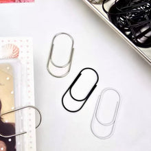 Load image into Gallery viewer, Oversized Paper Clip | Black White Silver 6pcs