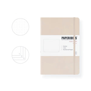 PAPERIDEAS Bullet Journal A5 Dotted Notebook Numbered Pages latte beige neutral