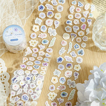 Load image into Gallery viewer, Mini Flower Stickers | Blue and orange hobonichi stickers planner stickers weeks sticker