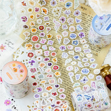 Load image into Gallery viewer, Mini Flower Stickers | Blue and orange hobonichi stickers planner stickers weeks sticker