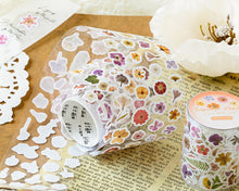 Load image into Gallery viewer, Mini Flower Stickers | Blue and orange hobonichi stickers planner stickers weeks sticker